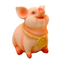 Piggy Bank Cute Pig Animal Resina de Animais Tamanho Grande 19x16x22cm Piggy Bank Cute Pig Animal Resina de Animais Tamanho Grande 19x16x22cm