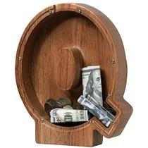 Piggy Bank ladenk Wooden Large Letter Alphabet Q para crianças Piggy Bank ladenk Wooden Large Letter Alphabet Q para crianças