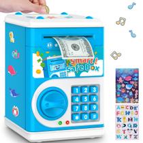 Piggy Bank LJZJ Blue Electronic Coin Money Kids Safe Jar Toy