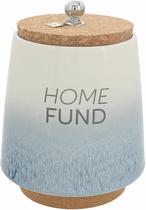 Piggy Bank Pavilion Home Fund Ceramic 16,5 cm com base de cortiça azul