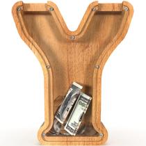 Piggy Bank Sulevalt 30 cm, letra Y extra grande de madeira para crianças