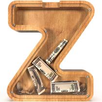 Piggy Bank Sulevalt 30 cm, letra Z de madeira extra grande para crianças