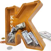 Piggy Bank Sulevalt Custom 30 cm de madeira extra grande com nome