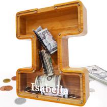 Piggy Bank Sulevalt Custom 30 cm de madeira extra grande com nome