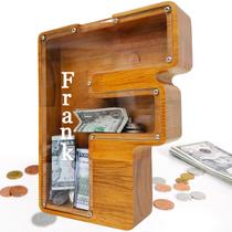 Piggy Bank Sulevalt Custom 30 cm de madeira extra grande com nome Piggy Bank Sulevalt Custom 30 cm de madeira extra grande com nome