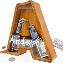 Piggy Bank Sulevalt Custom 30 cm de madeira extra grande para crianças