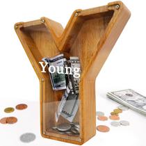 Piggy Bank Sulevalt Custom 30 cm de madeira extra grande para crianças