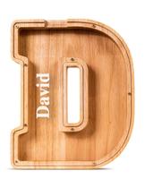 Piggy Bank summidate Nome personalizado em madeira, tamanho grande