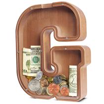 Piggy Bank UbeeSize extra grande de madeira de 30 cm para crianças