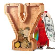 Piggy Bank UbeeSize grandes notas e moedas personalizadas de madeira