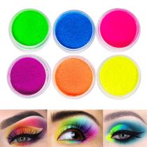 Pigmento de sombra FindInBeauty Neon UV Reactive 6 cores 10 g
