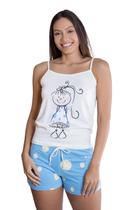 Pijama 100% Algodão Alça Feminino Boneca Empório Do Algodão