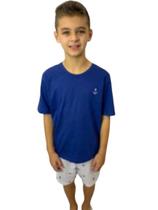 Pijama 100% Algodão Menino Juvenil Masculino Com Manga Curta Roupa De Dormir Adolescente Conforto