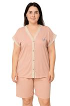 Pijama Aberto C/ Calça Capri Plus Size Corte Grande Gg - Eg