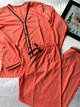Pijama Adulto Comprido Blogueira Gestante Amamentação Roupa De Dormir - Yully Lingerie