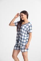 Pijama Adulto de Botão Feminino Tipo Americano Pijama Adulto de Botão Feminino Tipo Americano