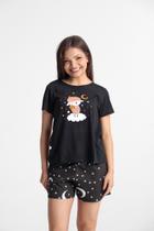 Pijama Adulto Feminino Camiseta E Shorts 100% Algodão Pijama Adulto Feminino Camiseta E Shorts 100% Algodão