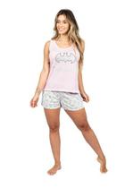 Pijama adulto feminino curto verão baby doll heróina batgirl
