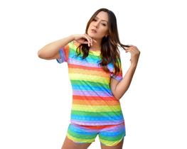 Pijama adulto feminino estampado desenhos pipoca cachorro colorido pop it fidget