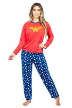 Pijama Adulto Feminino Longo Inverno Heróina Mulher Maravilha Pijama Adulto Feminino Longo Inverno Heróina Mulher Maravilha