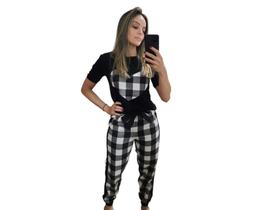 PIJAMA ADULTO FEMININO LONGO LUXO OUTONO INVERNO XADREZ ALGODÃO FLANELADOBr - Nannamia