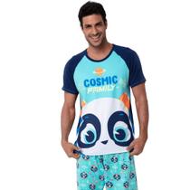 Pijama Adulto Masculino Teen Manga Curta Panda Puket 030602668 Pijama Adulto Masculino Teen Manga Curta Panda Puket 030602668