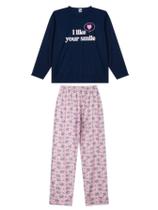 Pijama Adulto Plus Size Feminino Inverno Manga Longa Calça Estampada Roupa Dormir/Poliviscose Pijama Adulto Plus Size Feminino Inverno Manga Longa Calça Estampada Roupa Dormir/Poliviscose