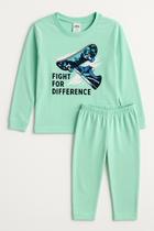 Pijama Algodão Juvenil de Inverno Masculino Skate
