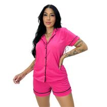 Pijama Amamentação Manga Curta Gola e Short - c10 BRENDA