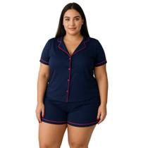 Pijama Americano Blogueirinha Com Botões Plus Size 50 ao 56 - c11 BRENDA