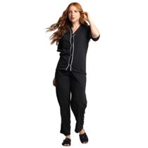 Pijama Americano Bloqueira Curto Bella Fiore Amamentação Aberto Botão Cirurgico Linha Noite