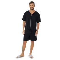 Pijama Americano Camisa Com Fecho De Botões Masculino Básico Liso Victory Original