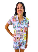 Pijama Americano Criança Personagens Festa Do Pijama 6 Ao 14 Anos