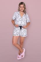 Pijama Americano Curto Algodão Estrela Pijama Americano Curto Algodão Estrela