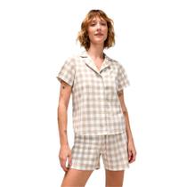 Pijama Americano Curto Hering 100% Algodão - Xadrez Pijama Americano Curto Hering 100% Algodão - Xadrez