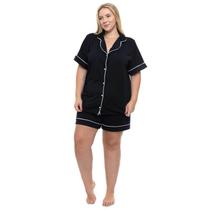 Pijama Americano Curto Sepie 600 Preto - Plus Size