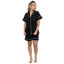 Pijama Americano Curto Sepie 600 Preto