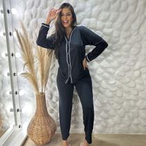 Pijama Americano de Inverno Com Botão Confortável Blogueira