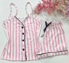 Pijama Americano Feminino, Tecido Fluit. com botões, alcinha,Conjunto Confortável e suave trazendo qualidade para seu sono.