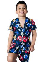 Pijama Americano Infantil Masculino De Criança Stitch Roupa de Dormir Personalizado