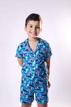 Pijama Americano Infantil Masculino De Criança Stitch Roupa de Dormir Personalizado