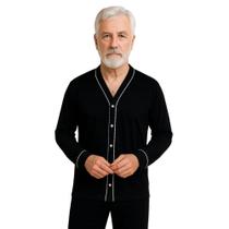 Pijama Americano Masculino Adulto Inverno Calça Manga Longa Pós Cirúrgico -c5 JANAÍNA