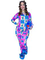 Pijama Americano Stitch Aberto Manga Longa Festa do Pijama