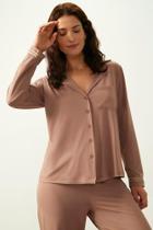 Pijama Americano ZU Manga Longa Bulevar Marrom Avelã M