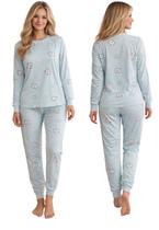 Pijama Aveludado Estampado Mangas Longas e Calça Comprida Cor:VerdeTamanho:P Pijama Aveludado Estampado Mangas Longas e Calça Comprida Cor:VerdeTamanho:P