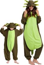 Pijama axolotl verde unissex para adultos Onesie DarkCom Pijama axolotl verde unissex para adultos Onesie DarkCom