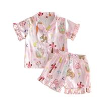 Pijama Ayalinggo Toddler Easter Silk Satin Bunny Egg 8-9Y