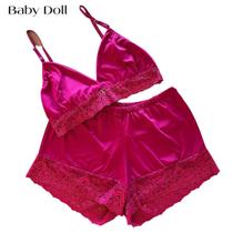 Pijama Baby Doll Feminino Adulto Microfibra e Renda Sensual / Conjunto Short Dool/ Camisete Pijama Luxo sexy estilo