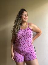 Pijama Baby Doll Plus Size Liganet Adulto Femino