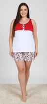 Pijama Baby Doll Regata C/ Shorts Plus Size Nº 50 Ao 54 Pijama Baby Doll Regata C/ Shorts Plus Size Nº 50 Ao 54